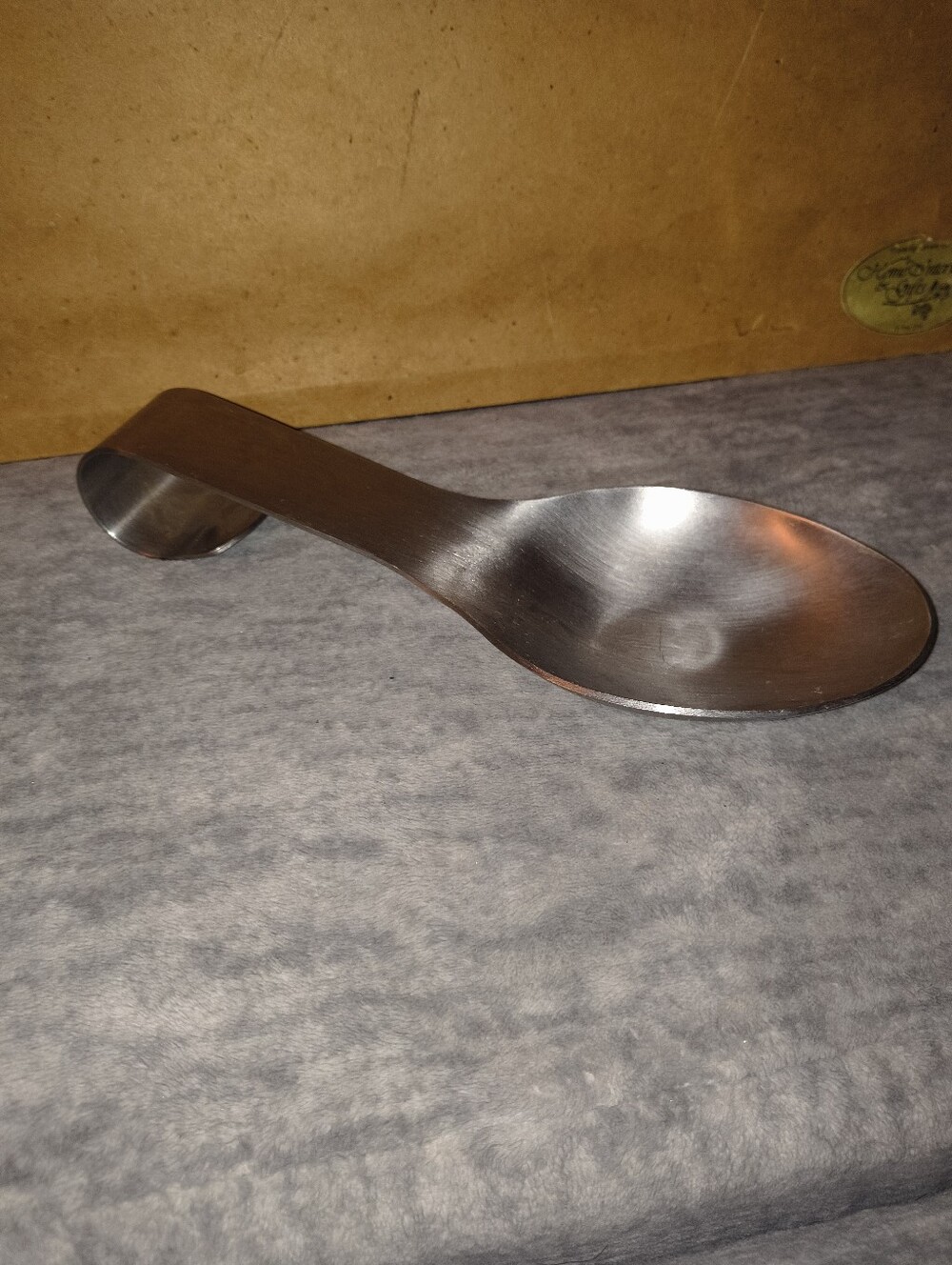 Brushed Stainless Steel Spoon Rest - Silver
